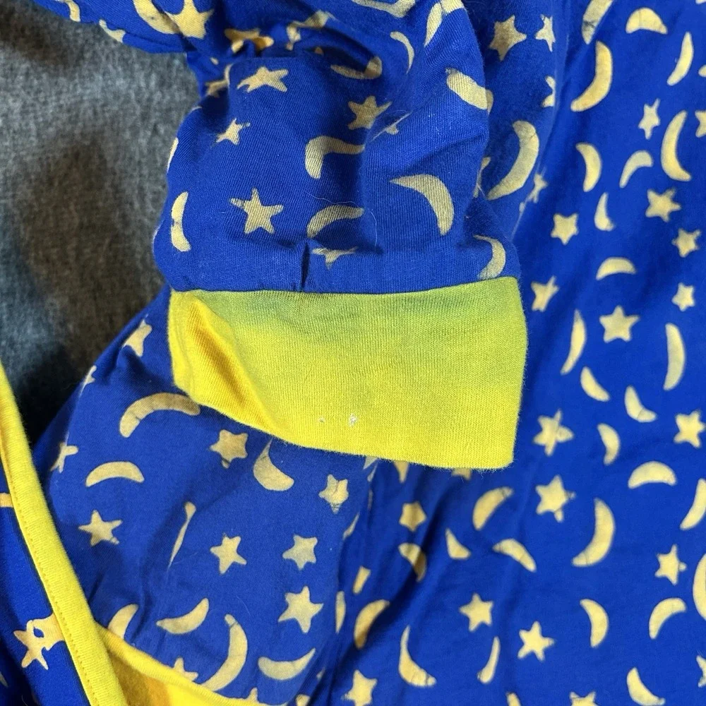 Star and Moon Bath Robes Lot of 2 One‎ Size Yellow Blue Galaxy Kids Sleepwear